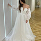 Strapless Ruched Neck Organza Wedding Dresses With Removeable Sleeves A-line Bridal Dress Floor Length Bridal Gown 20