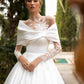 Gaun Perkahwinan Renda Vintage Tinggi Lengan Panjang Lengan Panjang Line Gaun Pengantin Pengantin Pengantin Puteri Robe De Mariée