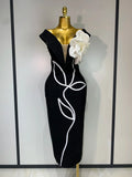 Sexy Off Shoulder Backless Bodycon Bandage Dress Celebrity Elegant Evening Party Bithday Celebrate Outfit Wedding Guest Gown black