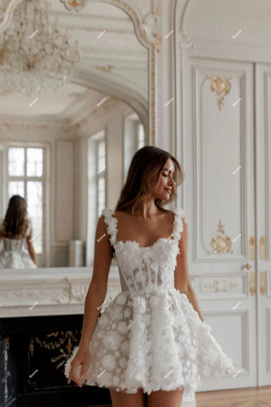 Eleganckie sukienki na przyjęcie weselne A Sweetheart 3D Flowers Lace Brides Suknie dla kobiet sukienki koktajlowe bez rękawów 2024