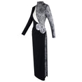 Women Fashion Long Sleeve Keyholes Florals Bodycon Long Maxi Dress Cotton Celebrate Evening Party Red Carpet Outfit