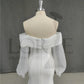 Matt Soft Satin Meerjungfrau Brautkleider vom Schulterpuffärmel Braut Kleid elegante klassische echte Hochzeitskleider