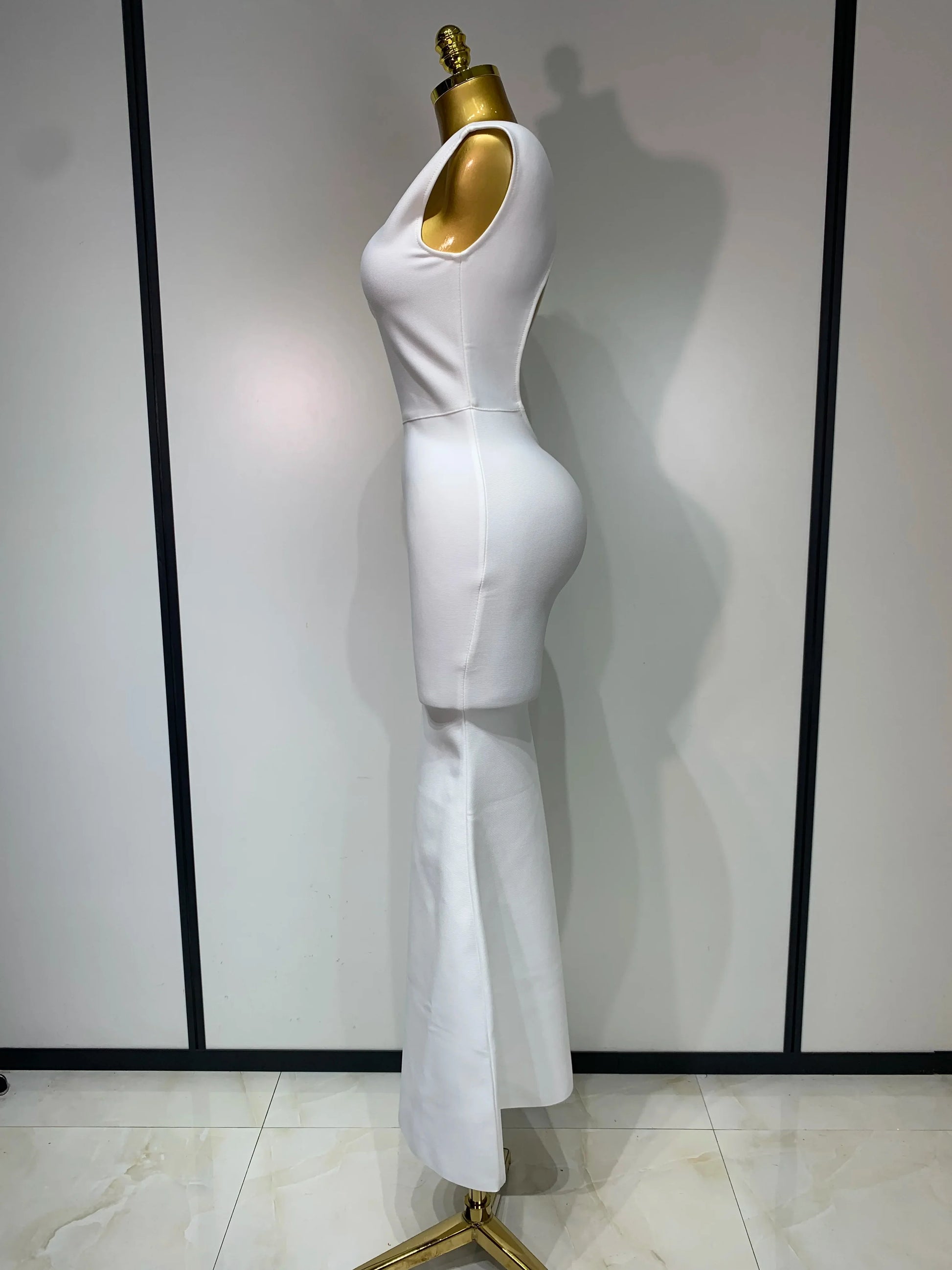 Women Sexy Sleeveless Backless Design Bodycon Bandage Dress Celebrity Elegant Evening Club Party Luxury Birthday Dresses