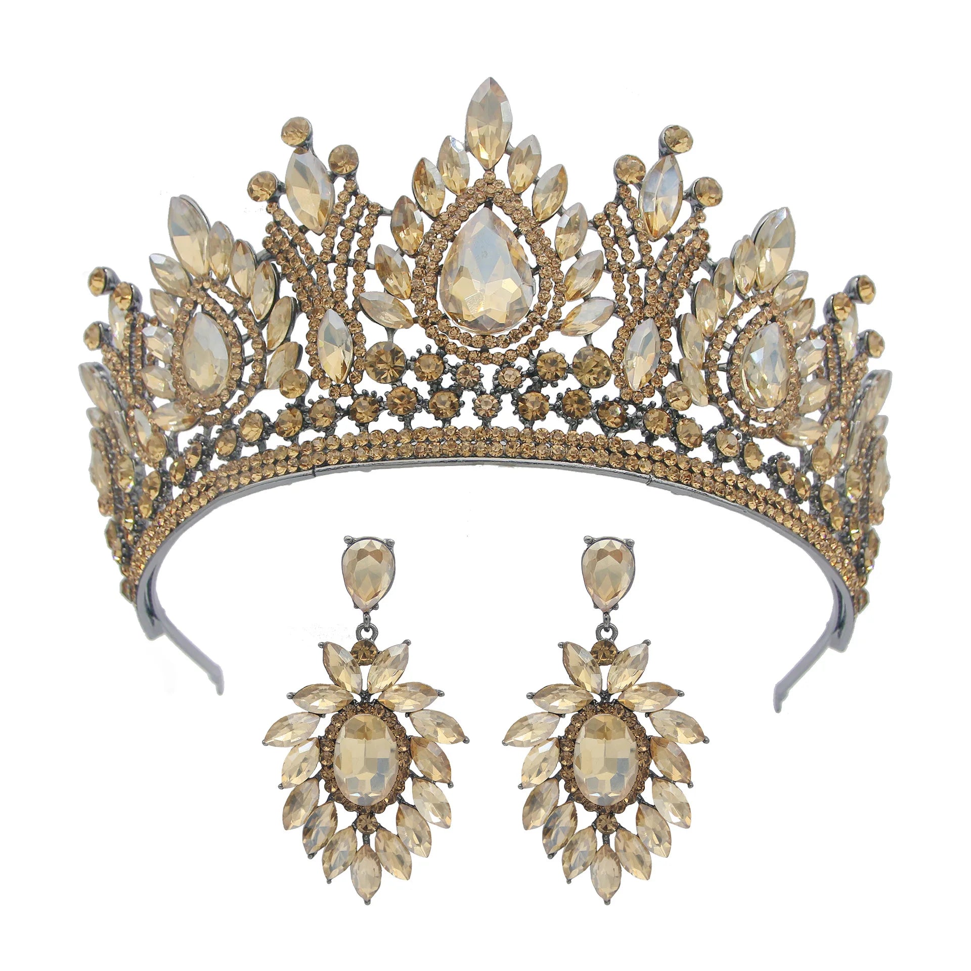 Baroque Queen Crowns For Women Crystal Bridal Tiara Crown For Wedding Bride Pageant Diadem Party Prom Hair Jewelry Headdress as picture 3