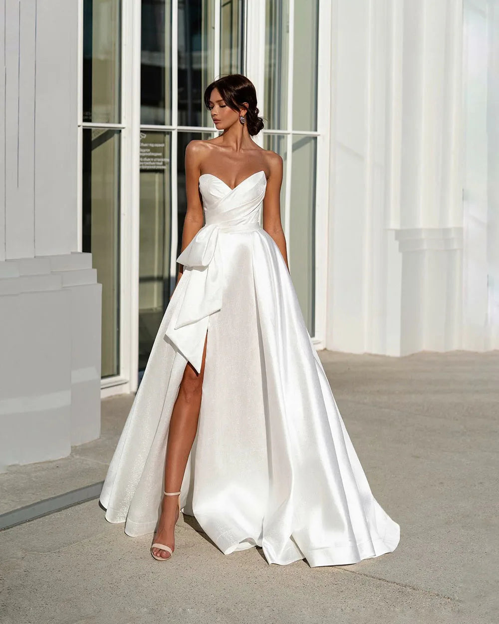 Nowoczesne eleganckie dzielone Seksowne suknie weselne ukochane plisaty suknie ślubne dla kobiet dostosowują do pomiaru szaty de marie