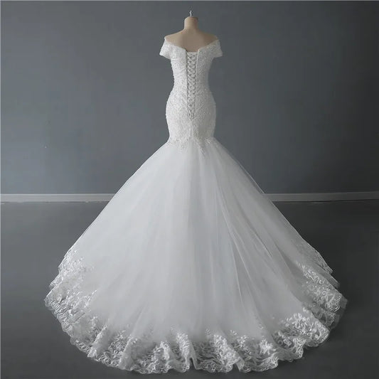 Gryffon Brautkleider Meerjungfrau Kleid Luxus Spitze Trompete Hochzeitskleid Elegante Robe de Mariee Real Photo Vestido de Noiva