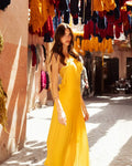 Summer Women Sexy Halter Chiffon Loose Long Dress Beach Style Vacation Casual Birthday Party Outfit Vestido