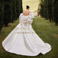 White Mermaid Wedding Dresses Sweetheart Princess Bridal Dress With Flower Shawl Elegant Wedding Prom Gowns Customized