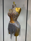 Women Sexy Sequins Rhinestone Glitter Two Pieces Sets Luxury Birthday Evening Party Nightclub Hotwife Singer Stage Outfit