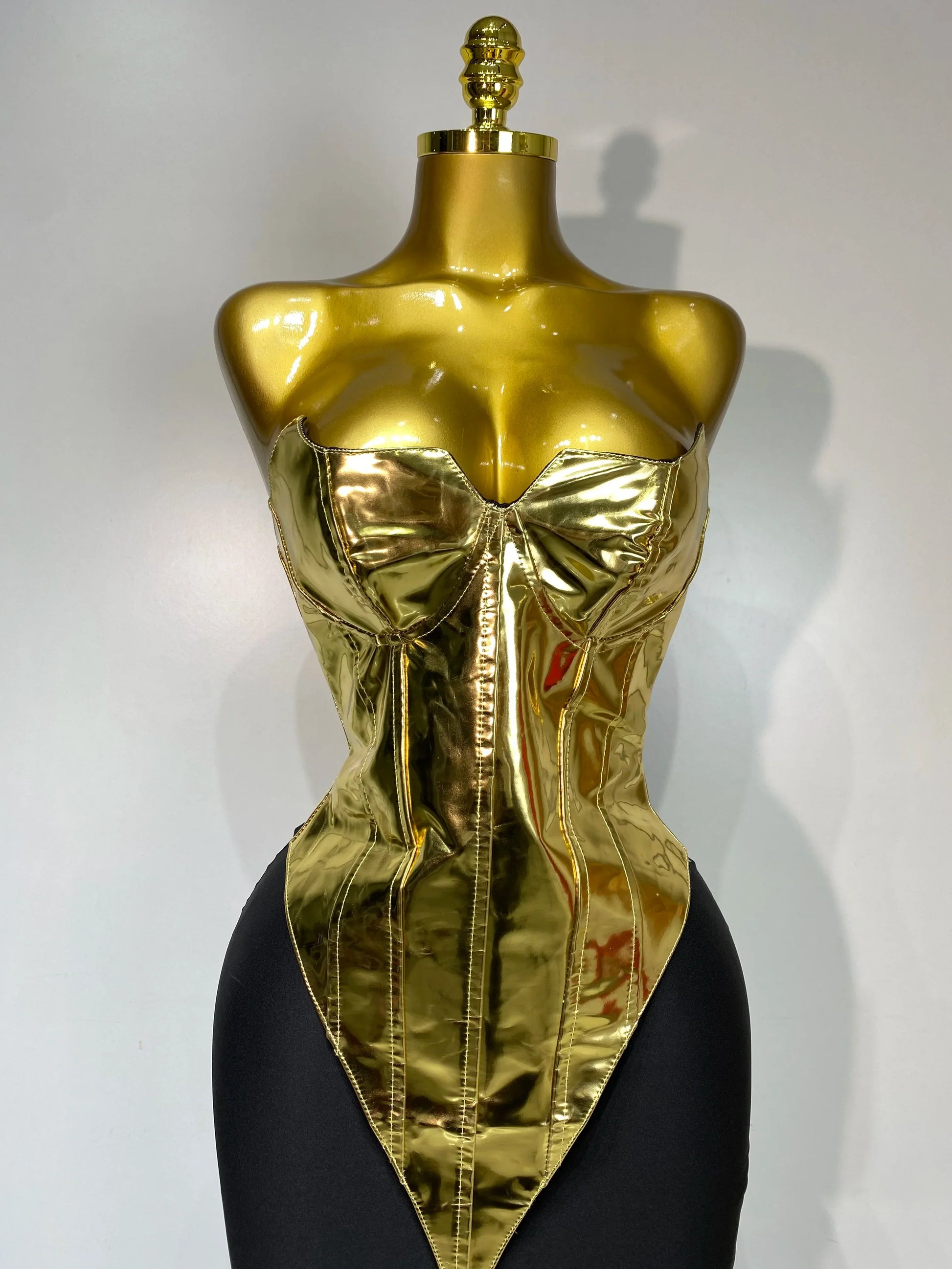 Women Sexy Strapless Gold Two Piece Set Celebrity Elegant Evening Party Maxi Skirt Suit Luxury Birthday Club Gown