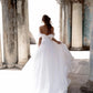 Elegant Off The Shoulder A Line Wedding Dresses Short Sleeves Side Slit Bridal Gown Vestidos Gala Custom Made For Woman