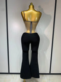 Women Luxury Sexy Sleeveless Mesh Chain Black Bodycon Bandage Jumpsuit Fashion Party Celebrity Designer High Street Rompers