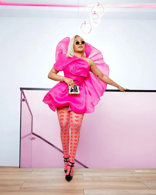 Vestidos de fiesta cortos africanos de color rosa intenso, volantes de Organza en 3D, vestido de fiesta Formal para niñas negras, Mini vestido de Gala de cumpleaños, vestidos de cóctel