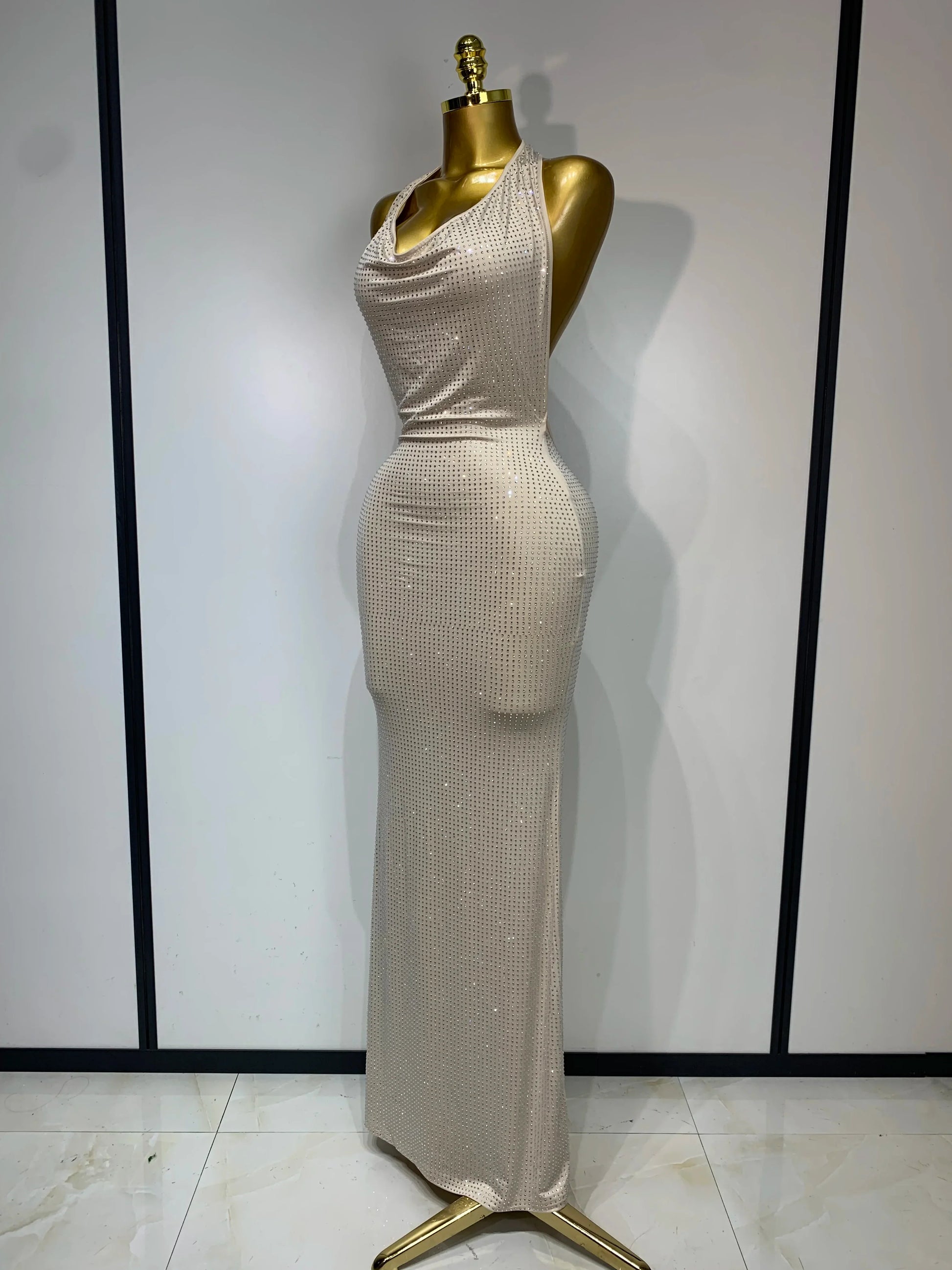 Sexy Backless Bodycon Dress Women Eegant Birthday Evening Party Dresses Luxury Formal Prom Dresses Sparkly Nightclub Vestidos