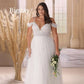 Elegante A-Line Plus-Size-Hochzeitskleid Frauen offener Rücken Spitze Weiß von der Schulter Schatz Brautkleid Vestidos de Novia