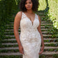Robe de mariée sirène en dentelle, grande taille, avec traîne Court, dos nu, avec doublure Champagne, robe de mariée grande taille 
