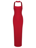 Sexy Women Maxi Dress Fashion Slips Sleeveless Bodycon Off Back Long Bandage Dress Celebrity Cocktail Evening Party Vestido Red
