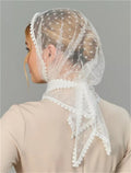 Mantilla Veil For Wedding Bride Spanish Church Veils For Women Shawl Scarf Head Cover White Lace Church Veil for Catholic Chapel as pic 1