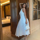 Saudi Arabia Simple Satin Wedding Dresses Party Women Halter Neck Women Bride Dress Sleeveless Customize To Measrues Robe Marie