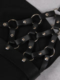 Summer Long Dress Women Sexy High Split Design Evening Party Black Bandage Dress Fashion Stage Show Wear