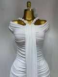 White Women Sexy Off Shoulder Bodycon Mesh Long Dress Nightclub Party Evening Fashion Birthday Dress Vestido