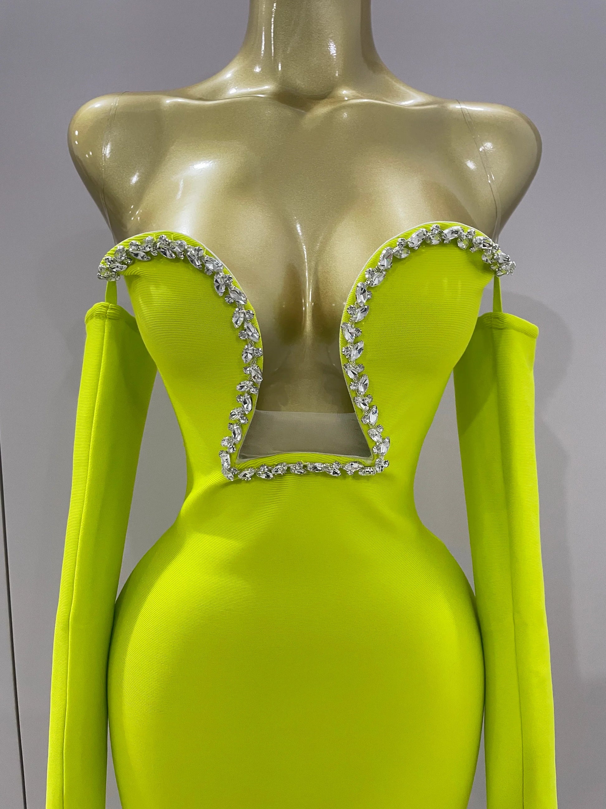 Sexy Off Shoulder Luxury Diamonds Long Bodycon Bandage Dress Women Celebrity Elegant Prom Gown Birthday Club Cocktail Dress