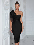 formal Women's Bandage prom Dress guest Black Bow Elegant Wedding Party Evening Midi Club cocktail Dresses Bodycon luxury