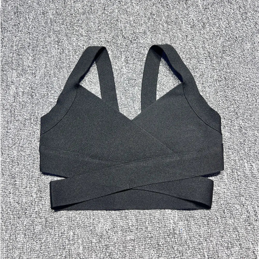 Casual Women'S Ultra Short Bandage Vest Spaghetti Strap Sleeveless Hollow Out Solid Color Backless Top Women'S Sports Vest black