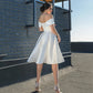 שמלת כלה קצרה פשוטה שורה סאטן מהכתף הסקסית מתוקה שמלת כלה בהתאמה אישית לכלה vestidos de novia