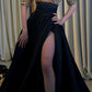 High Neck Glitter Sequins Prom Dress Sexy Side High Split فستان حفلات الزفاف Sheath Half Sleeve Wedding Dress