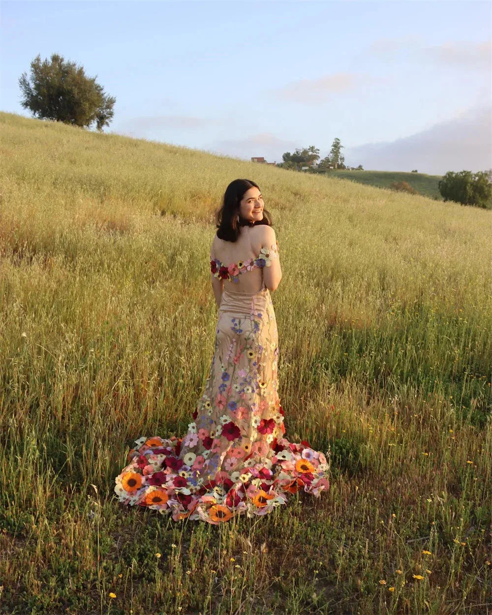 3D Lace Embroidery Long Train Prom Dress Tulle Mermaid Vestidos De Fiesta Elegant Heart Shaped Neck Backless Party Dress as pic