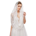 Lace Church Veils For Women Muslim Head Covering Scarf Shawl Spanish Style Mantilla Veil White Black Bridal Veil For Wedding as picture 1