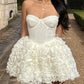 Sparky Sexy A-Line Mini Wedding Dresses 3D Flowers Sweetheart Sequins Short Bridal Gowns Vestidos De Novia Custom Made