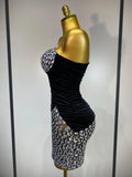 Women Sexy Bodycon Mini Dress Nightclub Elegant Evening Party Birthday Dress Celebrity Singer Shining Diamond Stage Costume