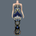 Spandex Bodycon Evening Gown Printing Tassel Long Dress Birthday Celebrate Party Queen Outfit Festival Event Couture Chengbao Strapless
