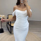Gaun malam Arab untuk pesta perkahwinan dari bahu putih pelipan duyung duyung formal gaun prom selebriti