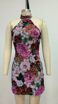 Top Quality Women Sexy Off the Shoulder Embroidery Bodycon Mini Dress Elegant Evening Party Birthday Girls' Vacation Outfit