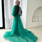 Muslim Mermaid Prom Dress Puff Sleeve Beaded فساتين مناسبة رسمية Elegant Plus Size Vestidos De Noche