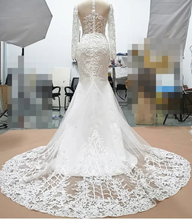 Mermaid Cut Wedding Dress Luxury New Collection Wedding Dresses for Women Bride Robe Brides Party Formal Female Guest