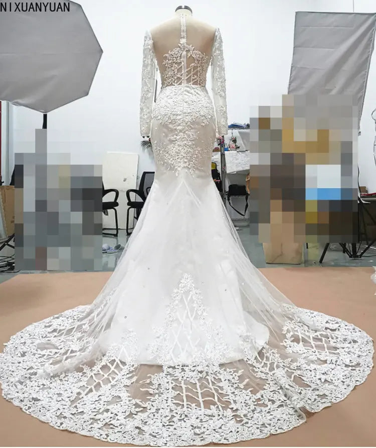 Mermaid Cut Hochzeitskleid Luxus neue Kollektion Brautkleider für Frauen Braut Robe Brides Party formelle Frauen Gast