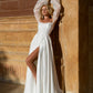Slim Split Simple Wedding Dress A Line Vestido de novia Bridal Dresses