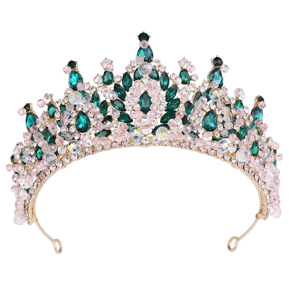 Princess Queen Crowns For Wedding Bride Headdress Crystal Bridal Tiara Crown For Pageant Women Diadem Wedding Hair Accessories as picture 1