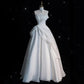 Luxus weißes Satin Chiffon trägerloser Hochzeit Maxi Braut Kleid elegante Abschlussball Abend Gast formelle Party Frauen Kleider