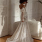 Gaun pengantin yang indah gaun pengantin cantik appliques sheath putri duyung jubah panjang lantai untuk pengantin vestidos de novia
