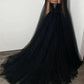 Black Beaded Glitter A-line Wedding Dress Elegant Detachable Shawl Custom Dresses Sexy Heart Shaped Neck vestido feminino