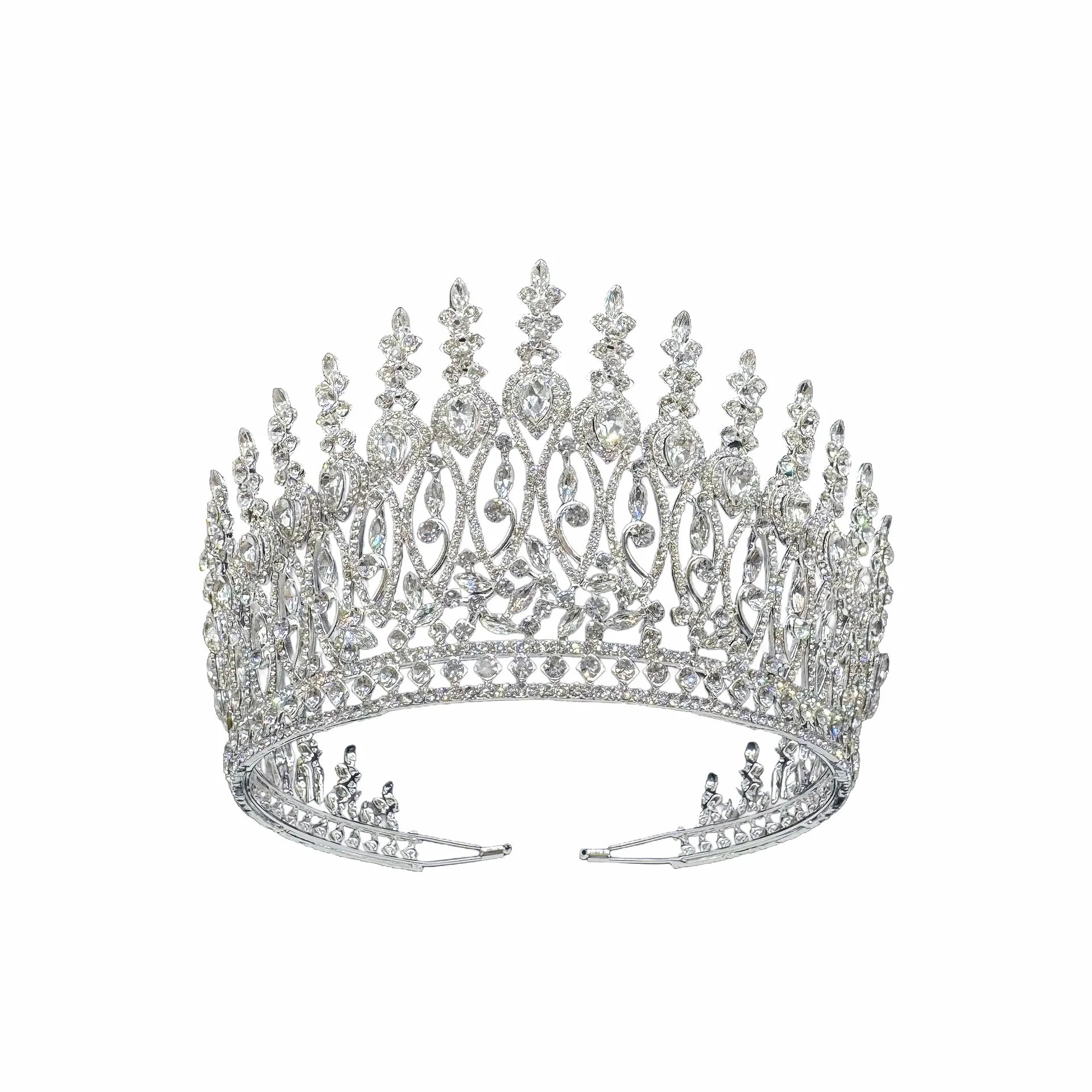 Baroque Queen Crowns For Women Crystal Zircon Big Bridal Tiara Crown For Wedding Pageant Miss Universe Diadem Bride Headpiece as picture 4