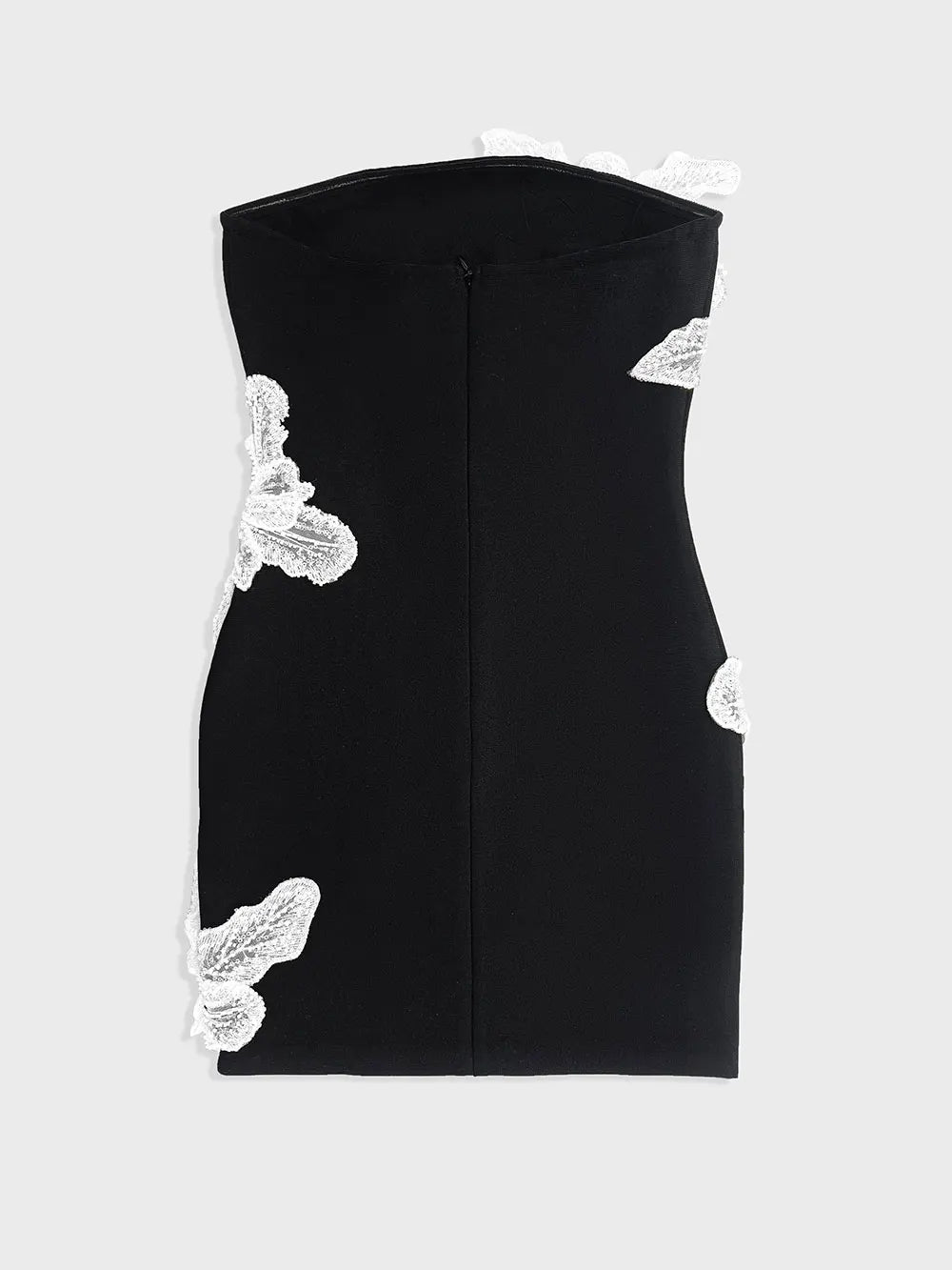 Autumn Wome Strapless Sleeveless Sexy Bandage Dress With Three-Dimensional Flower Bead Design Bodycon Backless Mini Dress