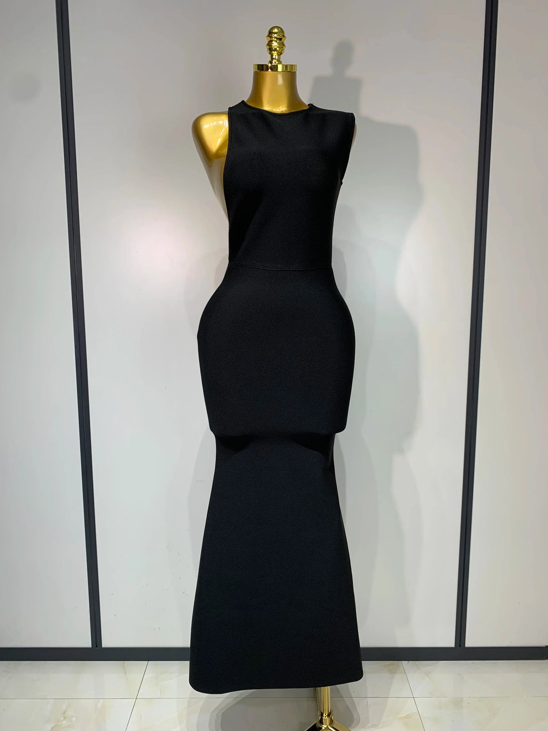 Women Sexy Backless Design Sleeveless Bodycon Bandage Dress Celebrity Elegant Evening Club Party Luxury Birthday Dresses black