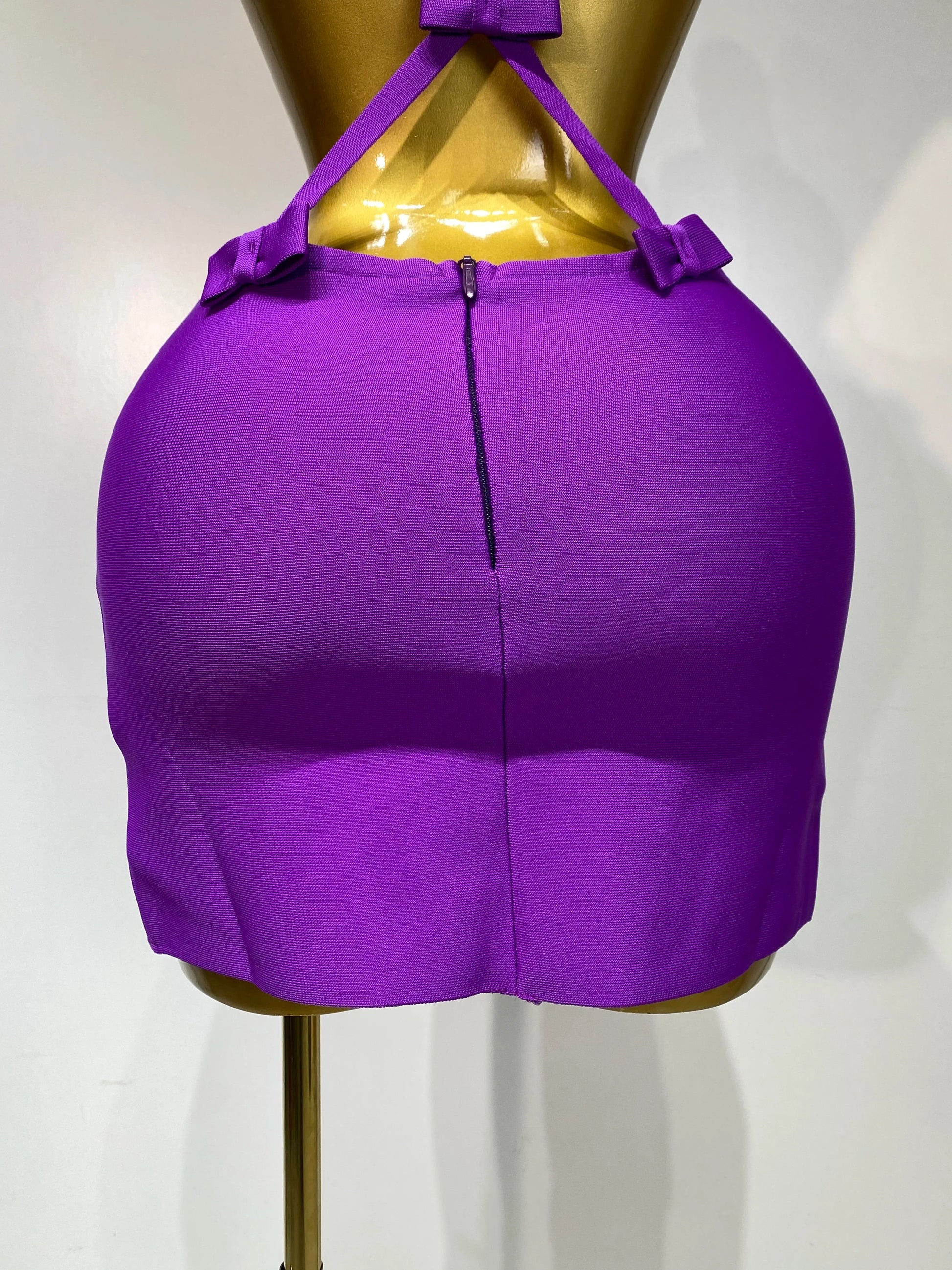 Women Sexy Backless Cut Out Bow Tie Mini Bodycon Bandage Dress Celebirty Elegant Evening Party Luxury Birthday Dresses