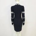 Winter Sparkling Diamonds Half High Collar Black Mini Bandage Dress Fashion Woman Evening Party Outfit
